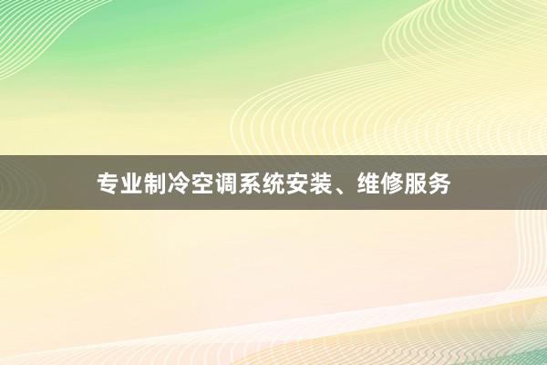 专业制冷空调系统安装、维修服务